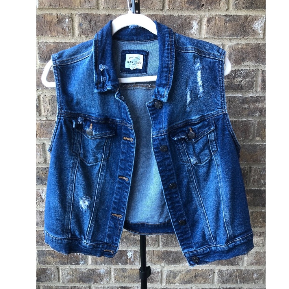 DISTRESSED Denim Vest